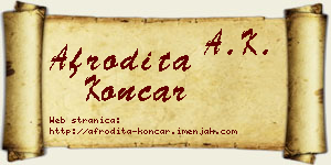 Afrodita Končar vizit kartica
